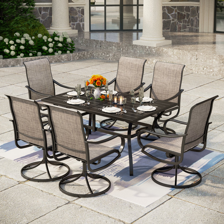 Patio dining sets discount with sling back chairs